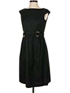 DAVID MEISTER Gold O Ring Belt Loop Detail Textured Black Cotton
Dress size 6